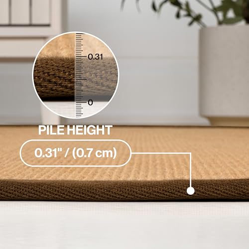 JONATHAN Y Border Jute Runner Rug Natural/Brown 2X8 ft, Camden Farmhouse Cottage for Living Room, Bedroom, Kitchen, Office, Easy-Cleaning, High Traffic, Pet-Friendly, Non-Shedding KTN100B-28 - color: Natural/Brown, size: 2'2" x 8' (Runner)