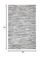 SAFAVIEH Rag Rug Collection Area Rug - 5' x 8', Black & Multi, Handmade Boho Stripe Cotton, Ideal for High Traffic Areas in Living Room, Bedroom (RAR129Q) - color: Black/Multi, size: 5' x 8' (Rectangular)