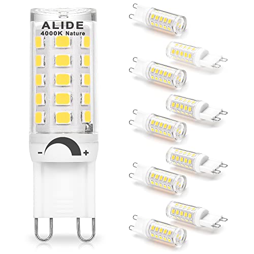 ALIDE G9 Led Bulbs Dimmable 3W Replace 20W 25W 30W Halogen Equivalent,4000K Natural White, AC120V T4 Clear G9 Bi-pin Led Bulbs for Chandelier Pendant Wall Home Lighting,300LM,360Deg,10Pack - color: 3w 4000k Natural