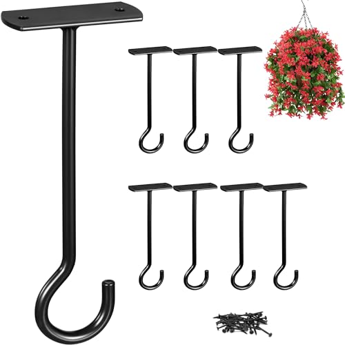 8Pcs Hanging Plant Bracket 6inch Metal Plant Hook Shepherds Hook Decorative Wall Plant Hanger for Hanging Lanterns, Bird Feeder, Flower Basket, Home Decor Indoor & Outdoor Black - color: Black, size: 6In 8Pack