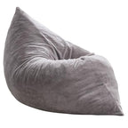 Hobestluk 3 in 1 Bean Bag Chair Giant Bean Bag Chairs for Adults with Chevron Plush Fur Cover Convertible Bean Bag Floor Cushion with Machine Washable Cover for Living Room (Plush Grey) - color: Soft Grey