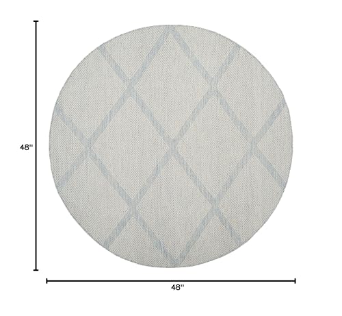 SAFAVIEH Montauk Collection 4' Round Light Blue MTK821B Handmade Cotton Entryway Foyer Living Room Bedroom Kitchen Area Rug - color: Light Blue, size: 4' (Round)