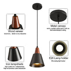 3 Pack Pendant Lights, Black Pendant Lights Kitchen Island,Wood Dome Minimalist Industrial Ceiling Hanging Lights for Kitchen Island, Barn, Dining Room - color: Gold
