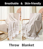 Genovega Large Throw Blanket Yoga Blanket Turkish Beach Towel Women Birthday 60th 50th 40th 30th Ideas Mother Day Grandma Nana Wife Sister Girlfriend Her Female Boss Teacher Father Husband Son - color: Rustic, size: Giant Large 82''x88''