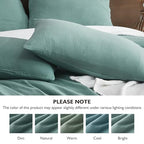 EMME Muslin Cotton Duvet Cover Set Teal Twin Size Linen Like Soft Breathable Lightweight Summer Comforter Cover Set with Zipper Closure (Teal, Twin, 68"x90") - color: 03 - Teal, size: Twin(68"×90")