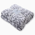 MH MYLUNE HOME Ultra Soft Leopard Throw Blanket (50x60 inches) Microfiber Blanket Plush Warm Reversible Cheetah Blanket Snow Leopard Pattern Throw for Couch Bed Sofa - White Gray, 50"x60" - color: Leopard Gray, size: 50"x60" - 550 GSM