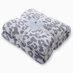 MH MYLUNE HOME Ultra Soft Leopard Throw Blanket (50x60 inches) Microfiber Blanket Plush Warm Reversible Cheetah Blanket Snow Leopard Pattern Throw for Couch Bed Sofa - White Gray, 50"x60" - color: Leopard Gray, size: 50"x60" - 550 GSM