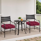 MTMR Outdoor Chair Cushions Set of 2, Water-Repellent 19”X19” Patio Chair Cushions with High Elasticity PP Cotton, No Fading Tufted Patio Furniture Cushions, Thick Seat Cushions for Outdoor Furniture - color: Burgundy