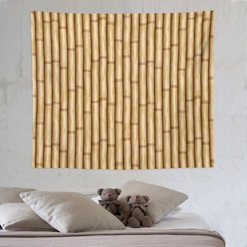 HZOHNAGO Bamboo Tapestry Retro Brown Bamboo Pattern Printed Wall Tapestry Painting Wall Hanging for Bedroom Living Room Dorm 60" W x 50" H - color: Bamboo-2, size: 60"L x 50"W