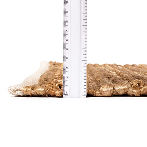 Ramanta Home Jute Patsan 24x36 Inches Natural Rug, Farmhouse Neutral Boho Small Doormat Rugs for Bedroom, Living Room, Entryway, Kitchen, Indoor | Rustic Handwoven Door Carpet Mat for Home Décor - color: Natural Jc, size: 2' x 3' (Rectangular)