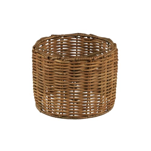 Aspen Creative 50503 Drum Clip-On Chandelier Lamp Shade, Natural Rattan, 5" Top x 5" Bottom x 4" Height - color: Natural - 5"