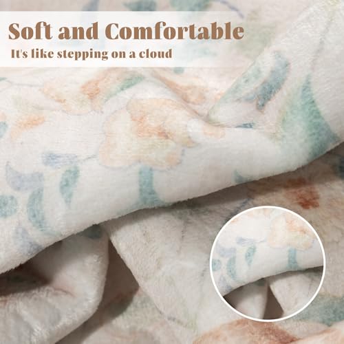 MUJOO 3x5 Rug Washable,Floral Area Rugs for Bedroom Bedside Entryway Living Room Kitchen,Floral Boho Small Indoor Floor Rug Non Slip Throw Carpet Low Pile Vintage Beige - color: Beige, size: 3' x 5' (Rectangular)