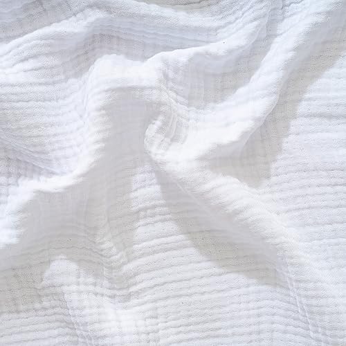 Muslin Blanket - Pure 100% Turkish Cotton Airy Soft Light Versatile Gauze Throw Blanket for Bed, Couch, Sofa (White, Throw Size (50" x 66" inch)) - color: White, size: Throw Size ( 50" x 66" inch )