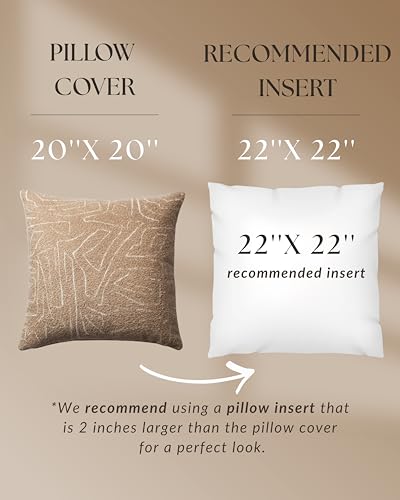 Throw Pillow Covers, Pack of 1 Woven Jacquard Cushion Covers for Sofas, Couches, Bed, Boho Home Decor, Cozy Soft and Comfortable Pillow Cases, Amorf, Camel 20x20 Inch - color: Camel, size: 20" x 20" (Pack of 1)