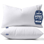 12x20 Pillow Inserts, Set of 2 Down Alternative Lumbar Pillows Rectangle Throw Pillows Insert for Bed, Sofa & Couch, Ultra Soft Fluffy Sleeping Pillow with 100% Cotton Cover - size: 12x20 Inch