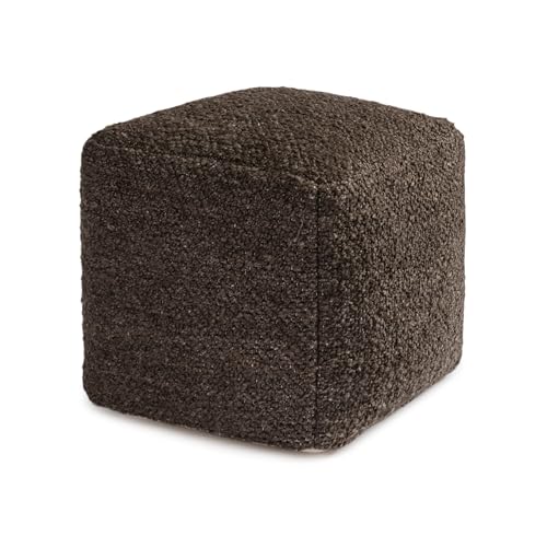 Anji Mountain Pouf Ottoman Foot Rest, Handmade Ottoman Pouf, Comfortable Foot Stool, Decorative Floor Seating for Living Room Decor, Bedroom & Home Décor Accent - Chocolate - color: Chocolate