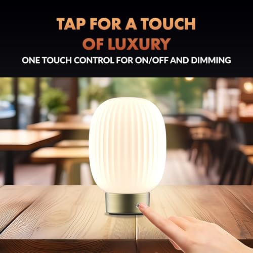 ‎Newhouse Lighting Altura, Brass 2700K Dimmable Cordless USB-C Rechargeable Glass Table Lamp NHTL-AL-BRS, Cordless Desk Lamp for Living Room, Bedroom, Coffee Table, and Other Cozy Home Decor - style: Altura Table Lamp