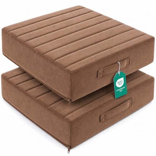 Codi Thick Replacement Couch Cushions 2 Sets, Upholstery Foam with Washable Covers for Sofa Cushion Chair Meditation - 24 × 24 × 5 Inch, High Density Foam, Coffee - color: Coffee, size: 24 Inch (Pack of 2)