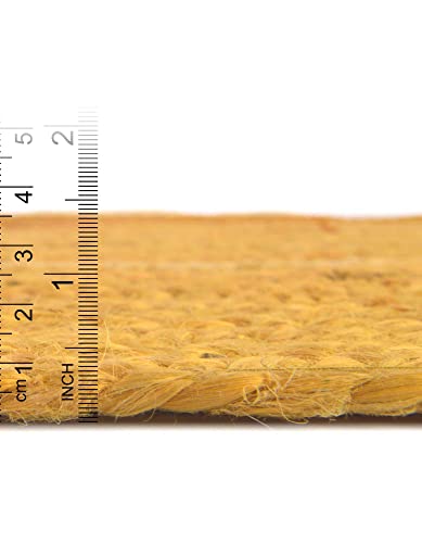 Unique Loom Braided Jute Collection Area Rug - Dhaka (2' 7" x 6' 1" Runner, Yellow) - color: Yellow, size: 2'7" x 6'1" (Runner)