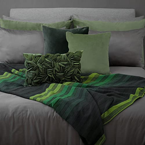KINGROSE 3D Flower Throw Pillow Cover Solid Decorative Accent Pillow Case Soft Cushion Cover for Sofa Couch Chair Bed 12 x 20 Inches Grass Green - color: Grass Green - Persian Velvet