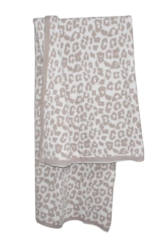 Ultra Soft Leopard Throw Blanket for Couch, Lightweight Warm Fluffy Reversible Cream Cheetah Throw Blanket for Sofa Bed Decor, Beige - color: Stone/Cream, size: 50"x60"