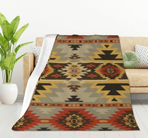 HGOD DESIGNS Aztec Blanket American Southwest Print Throw Soft Warm Lightweight Blanket for Women Birthday Christmas, Home Living Room Decor 50"x60" - color: Aztec, size: 50x60 inch