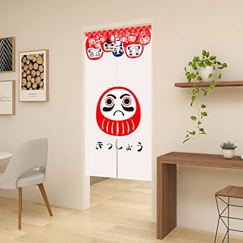 LIGICKY Noren Japanese Style Doorway Curtain Doll Daruma Printed Window Treatment Door Tapestry for Home Decoration 33.5" Width x 70.9" Long - color: Doll Daruma, size: 33.5"W x 70.9"L (Pack of 1)