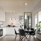 3 Pack Mini White Pendant Light Kitchen Island Modern Wood Pendant Lighting Cone Hanging Lights Hollow Top Nordic Island Light for Counter, Bar, Hallway - color: White 3-PACK