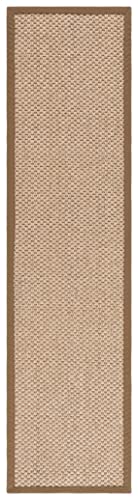SAFAVIEH Natural Fiber Collection Runner Rug - 2' x 8', Natural Brown, Sisal, Woven Design with Border (NF525B) - color: Natural, size: 2' x 8' (Runner)