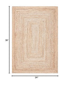 SAFAVIEH Area Rug 2x3 - Cape Cod Collection - Natural Brown, Handmade Braided Flat Weave Jute (CAP252A) - size: 2' x 3' (Rectangular)