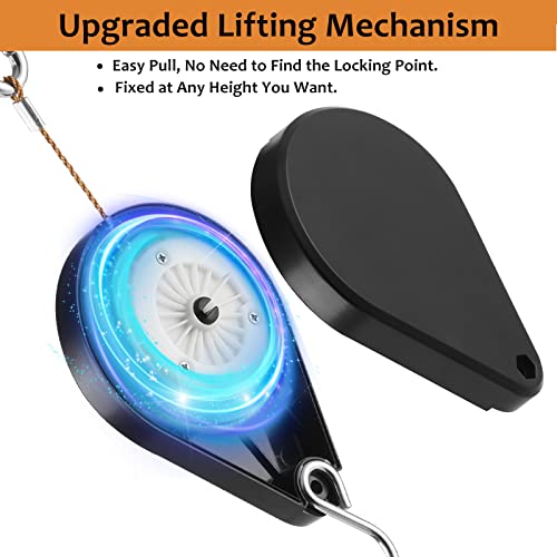 2026 Upgraded Retractable Plant Hanger,Plant Pulleys for Hanging Plants,Easy to Raise and Lower,Quick Lock,Heavy Duty, Adjustable Hook for Garden Baskets Pots,Birds Feeder,(3Pcs,Black) - color: 3pcs-black
