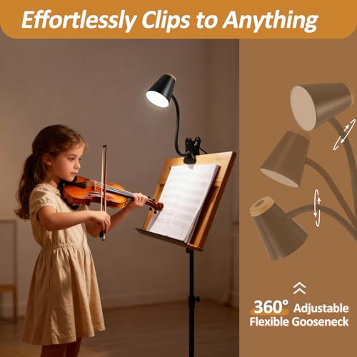 EJIAXIN Clip on Desk Lamp for Home Office - Small LED Touch Dimmable Reading Light for College Dorm Room - Adjustable Flexible Gooseneck Clamp Light Table Lamp for Bedside Bedroom Bed Headboard Black - color: Matte Black