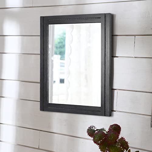 AAZZKANG Black Mirrors for Wall 50 x 40 cm with Rectangle Wood Framed Decorative Wall Mirror for Bedroom Living Room Bathroom Entryway - color: Black, size: 20"L x 16"W