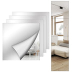 Shiftshade 4 Pack Wall Mirror Full Length, 12 x 12 Inch Acrylic Mirror Tiles, Shatterproof Flexible Plastic Mirror Sheets for Bedroom Home Gym Door - size: 12x12inchx4pack