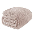 Exclusivo Mezcla Fleece Bed Blanket Twin Size, Lightweight Jacquard for Spring Summer, Soft Cozy Breathable Blankets, Camel, 90x66 Inches - color: Camel, size: Twin ( 90x66 IN )