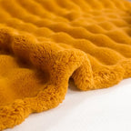 YUSOKI 3D Fleece Bubble Throw Blanket | 380GSM Ultra Soft Fluffy Plush | Non-Shedding Lightweight Cozy Blanket for Couch Sofa Bed | All Season (Gold,50 * 60inches) - color: Gold, size: Throw(50" x60")
