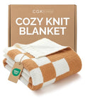 Super Soft Throw Blanket - Checkered Blanket for Couch, Bed, Sofa, Chair - Lightweight Warm Double Sided Knit - All Season Cozy, Fuzzy, Anti-Static Microplush Blanket for Women - 50x60 (Toffee/Cream) - color: 06 - Checkered Toffee/Cream