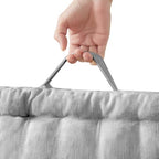 Intelligent Design Floor Pillow - Shredded Foam Filled Meditation & Yoga Cushion, Chenille Tufted, Handsewn Scalloped Edge, Oeko-TEX Certified, Azza, 24" x 24" x 5" Grey - color: Grey, size: 24"W x 24"L x 5"H