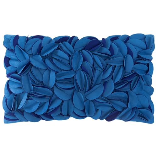 KINGROSE 3D Floral Decorative Throw Pillow Cover Handmade Soft Pillow Case Sham Solid Cushion Cover for Bedroom Home Decor Sofa 12 x 20 Inches Solid Suede Blue - color: Blue - Solid Suede