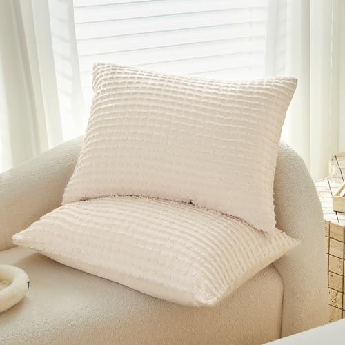 WARMDERN Beige Pillow Covers King Pillow Cases Soft Microfiber Pillow Cases Set of 6 Boho Textured Pillowcase with Envelope Closure(Beige, King, 6 Pack) - color: Beige, size: 20" x 36" (Pack of 6)