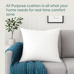 LANE LINEN 4 Pack 18x18 White Throw Pillow Inserts for Decorative Pillow Covers, Couch Pillows for Living Room, Fluffy Pillows for Bed - size: 18" x 18"