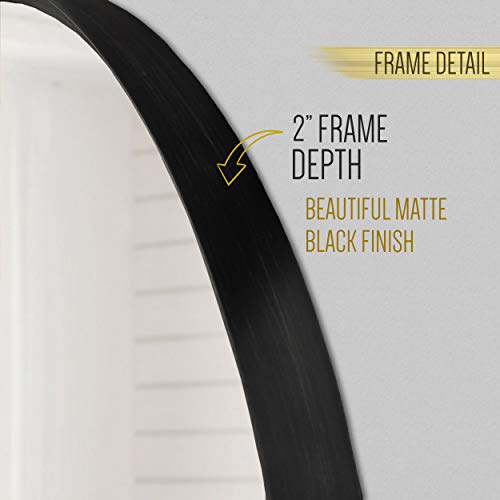 HBCY Creations Large Round Mirror, Black 27.5 inch Wall Mirror for Entryway, Bathroom, Living Room and More, Modern Minimalist Mirror for Both Rustic and Boho Design and Decor - color: Matte Black