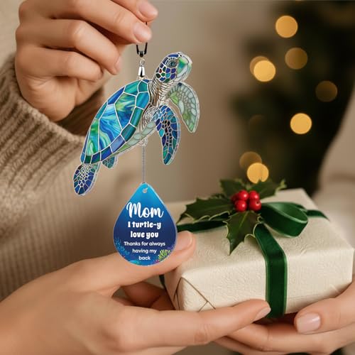 Christian Gifts for Mom, Birthday Gifts for Women - Mini Positive Turtle Gifts for New Bonus Step Mom Mama - I Love You Cute Stuff Things Stocking Stuffers for Moms - Turtle Desk Decor - color: 08 - Mom Turtle