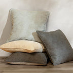 Decorative Throw Pillow Covers, Set of 4, 18x18 Inch Neutral Gray Slub Linen Accent Pillow Covers, Grey Neutrals - color: Gray Neutrals