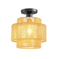 Hand-Woven Rattan Flush Mount Ceiling Light,Farmhouse Light Fixtures Ceiling Mount Boho for Hallway Bedroom Kitchen Entryway Living Room - color: Hemp Rope Ceiling Light