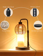 Candle Warmer Lamp with Timer Dimmable, Natural Weaving Boho Electric Candle Lamp, Wax Warmer Lamp for Mothers Day Gifts for Mom, House Warming Gifts New Home Decor