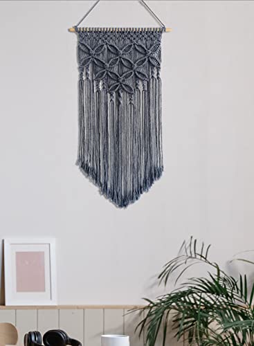 Winterdemoon Handmade Cotton Home Decor Macrame Wall Hanging Grey - color: Grey1