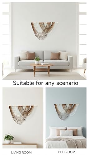 Large Macrame Wall Hanging Macrame Wall Decor Tapestry For Headboard Bedroom Livingroom Boho Fiber Home Art (Brown-A) - color: Brown-A