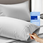 THREAD SPREAD 100% Cotton Pillow Cases Queen Size Set of 2 - Luxury 400 Thread Count Queen Pillow Cases (Silver), Soft Cooling Breathable Hotel Cotton Pillowcases, Fits Standard Pillows - color: Silver, size: Queen - Pack of 2