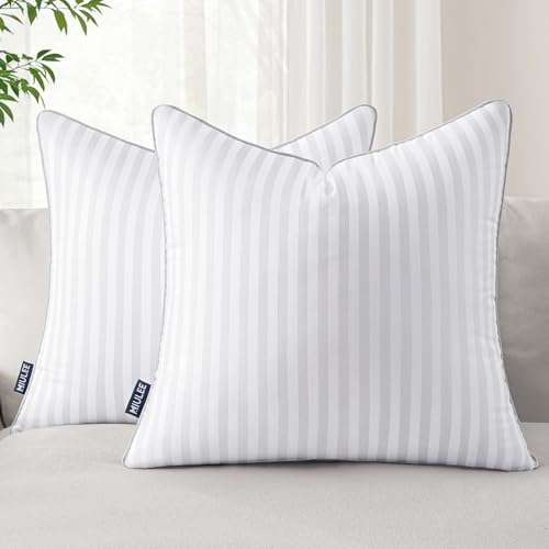 MIULEE 24x24 Pillow Inserts, Firm and Fluffy Decorative Square Throw Pillows for Couch Sofa Bed, Down Alternative with 100% Cotton Cover Pack of 2 - size: 24x24 Inch